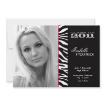 Wild Animal Print Zebra Graduation Announcement