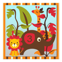 Wild Animal Safari Custom Invitations