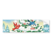 Wild Birds in Nature with Starlit Christmas Tree Bumper Stickers
