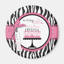 Wild Birthday Cake Magnet Pink 2