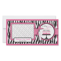 Wild Birthday Cake Photo Card Pink