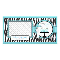 Wild Birthday Cake Photo Card Turq
