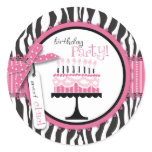 Wild Birthday Cake Sticker Pink
