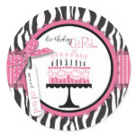 Wild Birthday Cake Sticker Pink 2