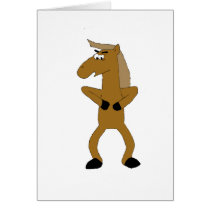 Wild Brown Cartoon Horse cards