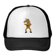 Wild Brown Cartoon Horse Hats