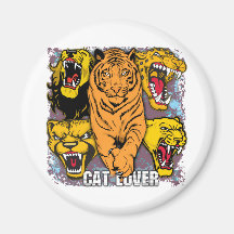 Wild Cat Lover Fridge Magnet