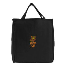 Wild Cat Tiger Embroidered Bag