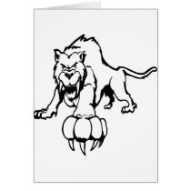 Wild cat, wildcat, bobcat, cat, panther, puma, mou greeting cards