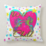Wild Child 80's Inspired Design Throw Pillow