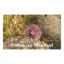 Wild Chive on the Rocks; Customizable Rectangular Sticker