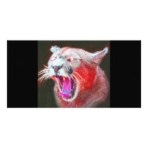 Wild *Cougar* Spirit Design Personalized Photo Card