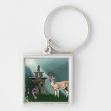 Wild Deer & Inukshuk Wilderness Gift Key-chain Keychains