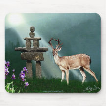 Wild Deer & Inukshuk Wilderness Mousepad