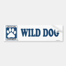 WILD DOG_blue Bumper Stickers