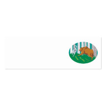 Wild Dog Wolf Fighting Grizzly Bear Business Cards