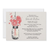 Wild flowers & Mason Jar Bridal Shower Personalized Invites