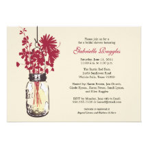 Wild flowers & Mason Jar Bridal Shower Announcements