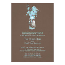 Wild flowers & Mason Jar Rehearsal Dinner Custom Invites