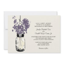 Wild flowers & Mason Jar Wedding Invitations