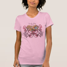 Wild Flowers Swirls and Hearts Origingal Art T-shirt