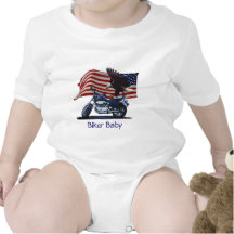 Wild & Free - Patriotic Eagle, Motorbike & US Flag Bodysuit