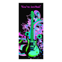 Wild Guitar (black) Personalized Invitation