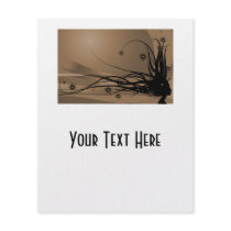 Wild Hair Lady Profile Silhouette - Black & Sepia