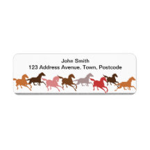 Wild horses running custom return address labels