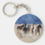Wild horses running keychains