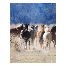 Wild horses running letterhead design