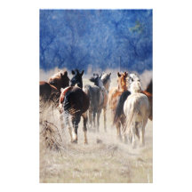 Wild horses running personalized stationery