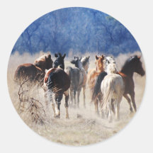 Wild horses running stickers