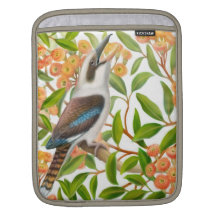 Wild Laughing Kookaburra in Gum Tree Rickshaw Slee iPad Sleeves