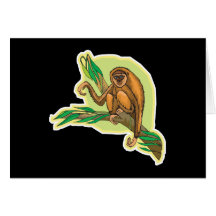 wild monkey on branch card