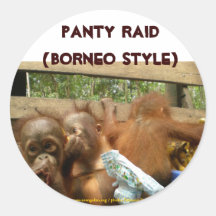 Wild Panty Raid Round Sticker