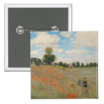 Wild Poppies, near Argenteuil Pinback Buttons