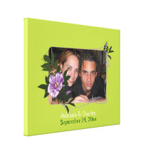 Wild purple rose floral wedding photo canvas print