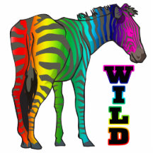 wild rainbow zebra acrylic cut outs