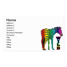 wild rainbow zebra business card template