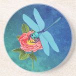 Wild Rose & Dragonfly Coaster