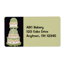 Wild Rose Wedding Cake Label