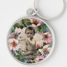WILD ROSES PHOTO TEMPLATE KEY CHAIN