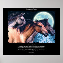Wild Spanish Mustang Horses Art & Poem Poster