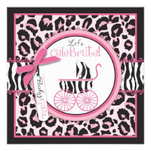 Wild Thing Invitation Square Pink