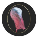 Wild Turkey Head Round Sticker