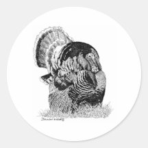 Wild Turkey Round Sticker