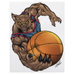 Wildcats Basketball art Blue Shirt, Red Stripe flyers