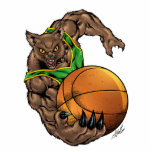 Wildcats Bobcats Basketball,  Green, Yellow Stripe photo sculptures