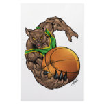 Wildcats Bobcats Basketball Green, Yellow Stripe stationery